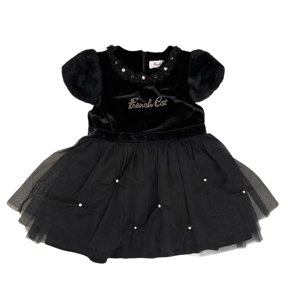 French Cat black pearl girl dress